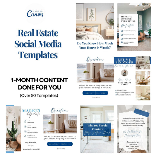 1-Month Done-For-You Real Estate Social Media Templates